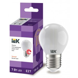 IEK Лампа LED G45 шар матовый 7Вт 230В 3000К E27 серия 360°