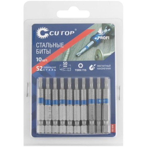 Бита стальная Profi TORX T15 50мм (уп.10шт) Cutop 83-658