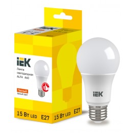 IEK Лампа LED ALFA A60 груша 15Вт 230В 3000К E27