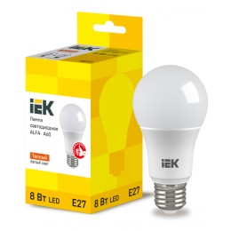 IEK Лампа LED ALFA A60 шар 8Вт 230В 3000К E27