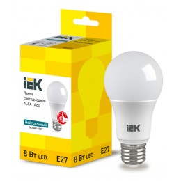 IEK Лампа LED ALFA A60 груша 8Вт 230В 4000К E27
