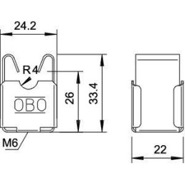 Держатель проволоки безболтовой метал. 177 20 VA-VK M6 OBO 5207800