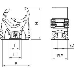 Зажим трубный 15-19мм M-Quick 15-19LGR OBO 2153106