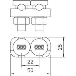 Клемма крепежная для проволоки двойн. 5002 DIN-FT OBO 5304202