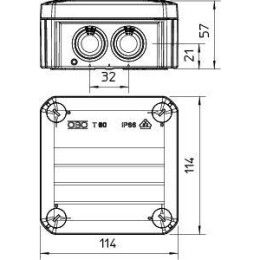Коробка распределительная 114х114х57мм T60 RW OBO 2007525