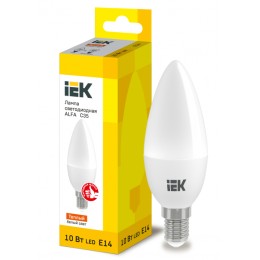 IEK Лампа LED ALFA C35 свеча 10Вт 230В 3000К E14