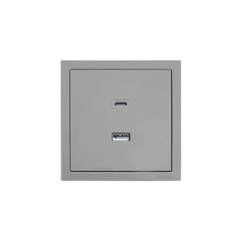 Розетка Type-C+ USB разъем СП ZIMA IP20 сер. матов. LEZARD 704-7488-192TC