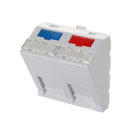 Адаптер 45х45мм для 2 модулей Keystone наклонный бел. Eurolan 16B-45-04WT