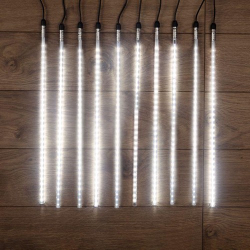 Гирлянда светодиодная "Тающие сосульки" 10шт х 50см шаг 100см 600LED бел. 36Вт 24В IP65 соединяемая