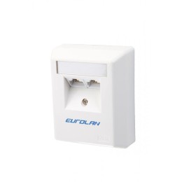 Коробка настенная 2-порт. UTP кат.5E угловая бел. Eurolan 12D-U5-02WT