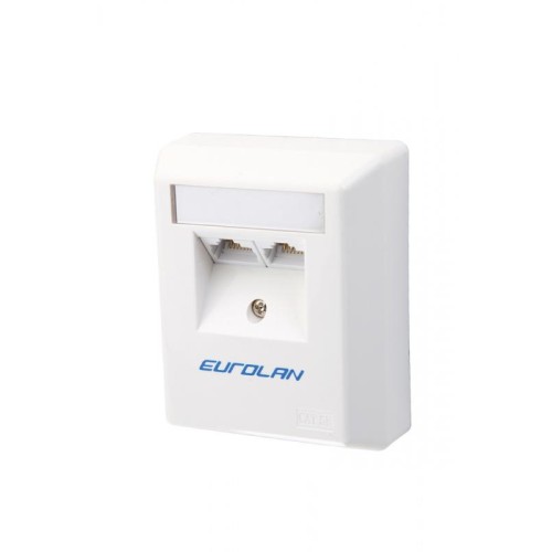 Коробка настенная 2-порт. UTP кат.5E угловая бел. Eurolan 12D-U5-02WT