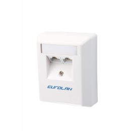 Коробка настенная 2-порт. UTP кат.6 угловая бел. Eurolan 12D-U6-02WT