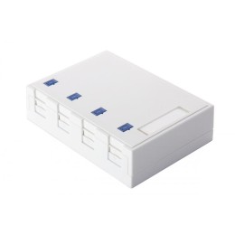 Коробка настенная 4-порт. со шторками бел. Eurolan 12B-04-04WT