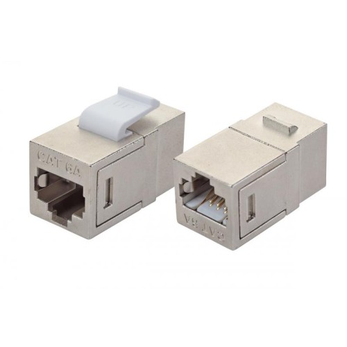 Адаптер проходной Keystone RJ45-RJ45 кат.6A FTP серебр. Eurolan 12B-EA-07SL
