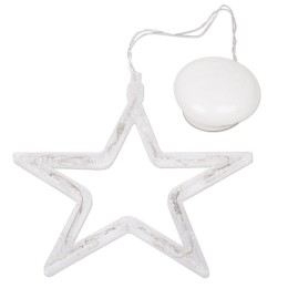 Фигура светодиодная "Звездочка" 185х185х10мм 8LED тепл. бел. 1Вт 4.5В IP20 на присоске с подвесом эл