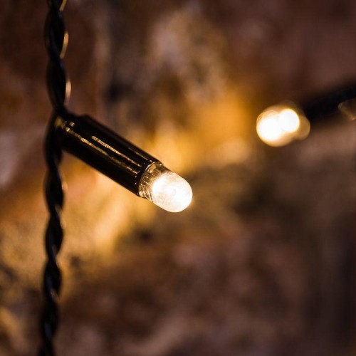 Гирлянда светодиодная "Дождь" 2х0.8м 160LED тепл. бел. 10Вт 230В IP65 эффект мерцания провод черн. (