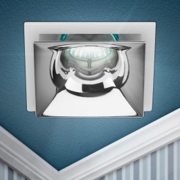 Светильник декоративный KL102 WH/CH MR16 GU5.3 встраив. бел. хром ЭРА Б0056354