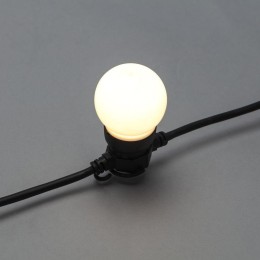 Гирлянда светодиодная "Лофт" 20 матов. ламп х 5LED 60Вт IP44 уличная влагостойкая провод каучук черн