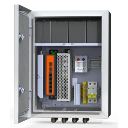 Термошкаф коммутационный 4хPoE 2хSFP 4хSC АКБ 4х12В 7А/ч IP66 300х400х210мм 6 УТП 4КУ AКБ 7А Masterm
