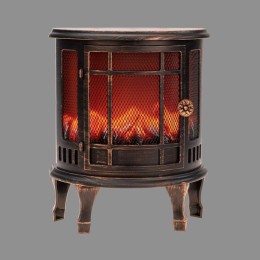 Камин светодиодный "Винтаж мини" 24.8х12.7х30см эффект живого огня USB и элементы питания 3хC (не в