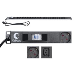 Блок розеток для 19дюйм шкафов PDU-16-10S-10C13-B вертик. 10 розеток Schuko 10 розеток IEC 320 C13 1