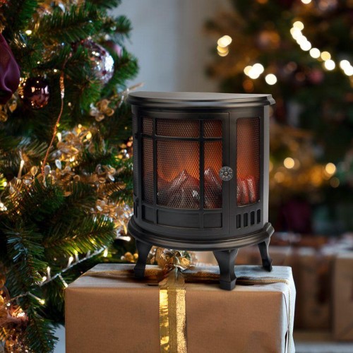 Камин светодиодный "Винтаж мини" 24.8х12.7х30см эффект живого огня USB и элементы питания 3хC (не в