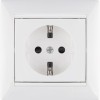 Розетка 1-м СП Valena 16А IP21 230/250В 2P+E с заземл. защ. шторки на винтах механизм бел. Leg 77442