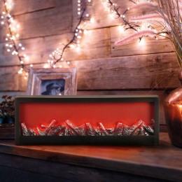 Камин светодиодный "Хайтек" 60х10х20см 10LED 5Вт 5В IP20 эффект живого огня USB и элементы питания 3