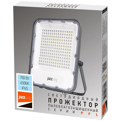 Прожектор светодиодный PFL-S4 150Вт 6500К IP65 80град. ДО с клапаном с линзовым модулем Pro+ JazzWay