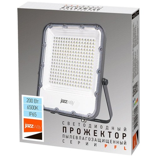 Прожектор светодиодный PFL-S4 200Вт 6500К IP65 80град. ДО с клапаном с линзовым модулем Pro+ JazzWay