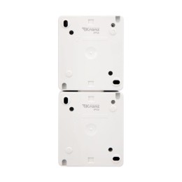 Блок розеток 2-м ОП INDUSTRIAL IP54 вертик. с заземл. керамика бел. Kranz KR-78-0801
