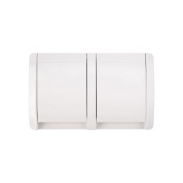 Блок розеток 2-м ОП INDUSTRIAL IP54 горизонт. с заземл. бел. Kranz KR-78-0805