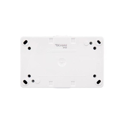 Блок розеток 2-м ОП INDUSTRIAL IP54 горизонт. с заземл. бел. Kranz KR-78-0805