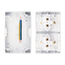 Блок розеток 2-м ОП INDUSTRIAL IP54 горизонт. с заземл. бел. Kranz KR-78-0805