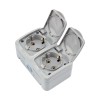 Блок розеток 2-м ОП Mini OG IP54 горизонт. с заземл. керамика сер. Kranz KR-78-0804