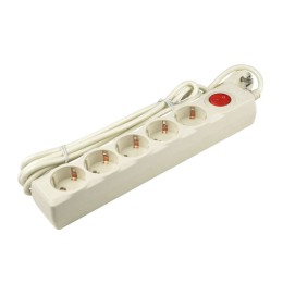 Удлинитель с сетевым фильтром 5х3м с заземл. 10А Universal SGSU5-3 IVORY ПВС 3х0.75 защита от перена