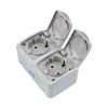 Блок розеток 2-м ОП Mini OG IP54 горизонт. с заземл. сер. Kranz KR-78-0806