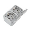 Блок розеток 2-м ОП Mini OG IP54 горизонт. с заземл. сер. Kranz KR-78-0806