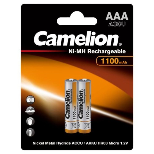 Аккумулятор AAA/R03 1100мА.ч NI-MN BP-2 металлик (блист.2шт) Camelion 7372