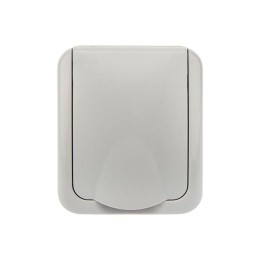 Розетка 1-м ОП Mini OG IP54 с заземл. сер. Kranz KR-78-0817