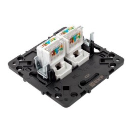 Розетка компьютерная 2-м Стокгольм RJ-45 механизм черн. EKF EZK02-035-10