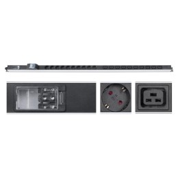 Блок розеток для 19дюйм шкафов PDU-16-10S-10C19-B-T вертик. 10 розеток Schuko 10 розеток IEC 320 C19