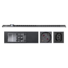 Блок розеток для 19дюйм шкафов PDU-16-10S-10C13-B-T вертик. 10 розеток Schuko 10 розеток IEC 320 C13