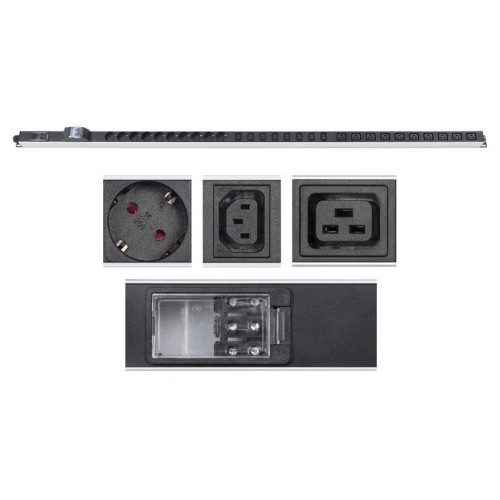Блок розеток для 19дюйм шкафов PDU-32-10S-10C19-8C13-B-T вертик. 10 розеток Schuko 10 розеток IEC 32
