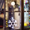 Фигура светодиодная "Снежинка" 8LED 1Вт 4.5В IP20 на присоске с подвесом элементы питания 3хAAA (в к