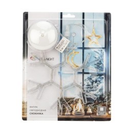 Фигура светодиодная "Снежинка" 8LED 1Вт 4.5В IP20 на присоске с подвесом элементы питания 3хAAA (в к