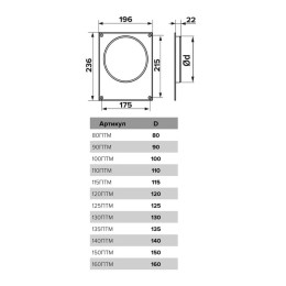 Площадка торцевая ПТМ фланец d110 196х236 окраш. сталь ERA 110ПТМ