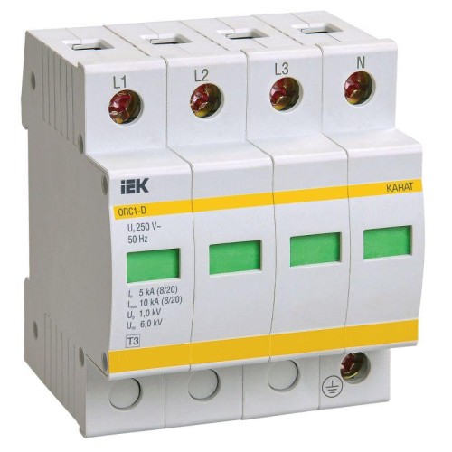 Ограничитель перенапряжения ОПС1-D 4P KARAT IEK MOP20-4-D