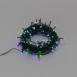 Гирлянда светодиодная "Твинкл" 18м 120LED RGB 4.8Вт IP44 Wi-Fi не соединяемая провод ПВХ темн. зел.