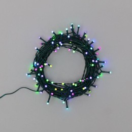 Гирлянда светодиодная "Твинкл" 18м 120LED RGB 4.8Вт IP44 Wi-Fi не соединяемая провод ПВХ темн. зел.